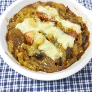 早ゆでパスタで　焼きカレーパスタ！